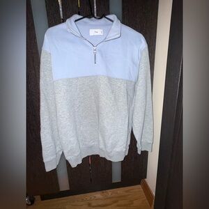 Aritzia TNA Women’s Gray & Blue Quarter Zip-Up Sweater Size M